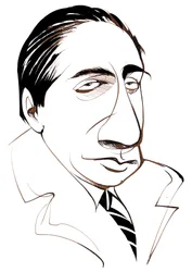 Alfredo Casella, Italiaanse componist, (1883 - 1947) karikatuur